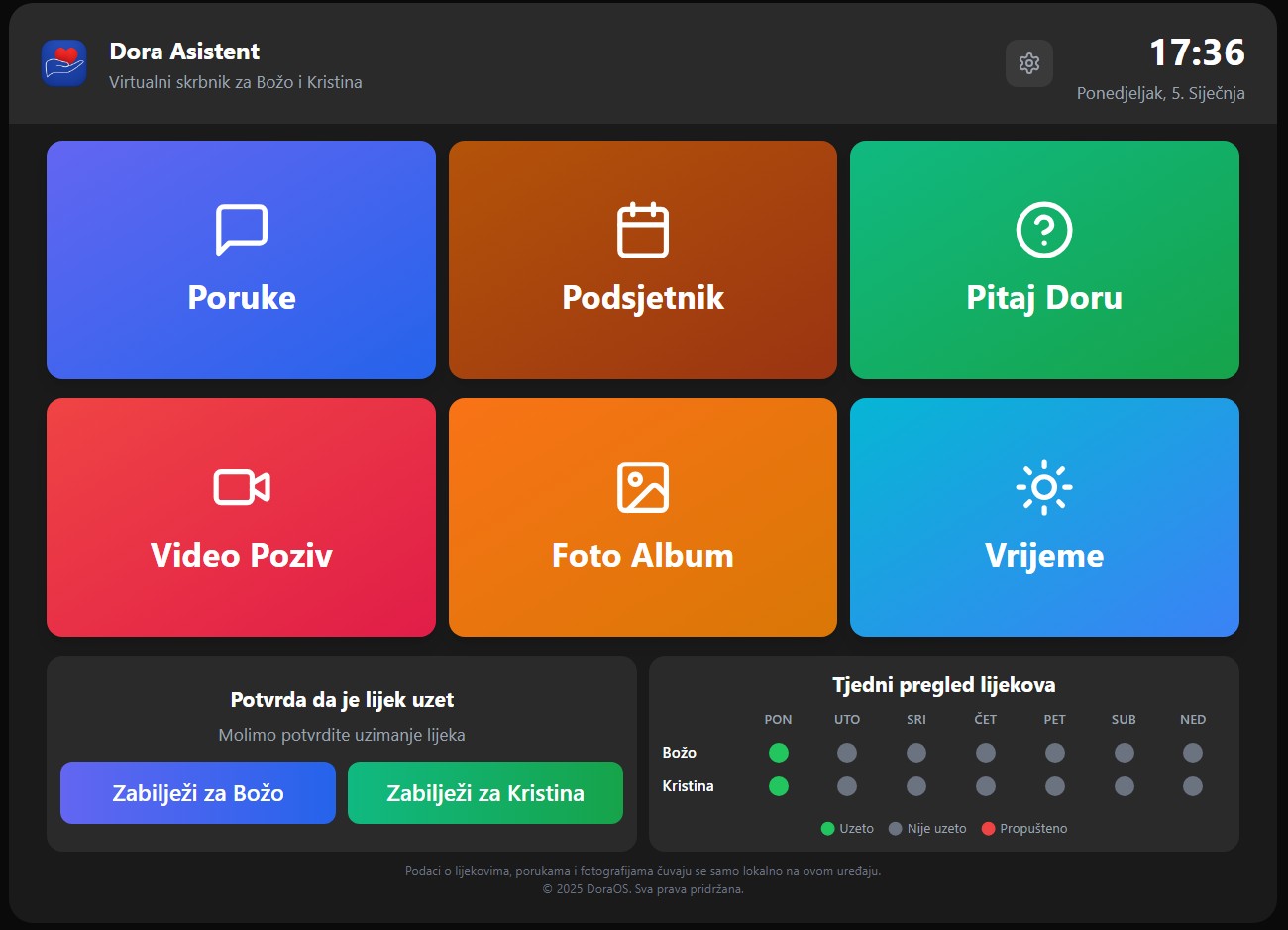 Dora Care application preview